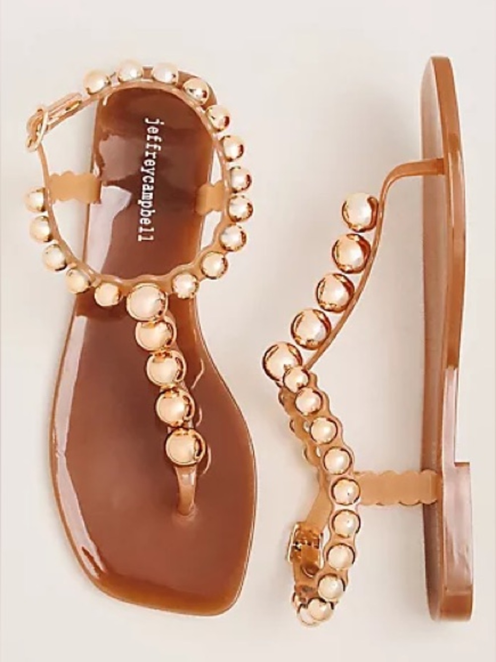 Jeffrey Campbell Pearl Jelly tan Sandals size 39/8 N w/o box